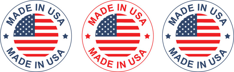 Made in USA stickers, Made in USA labels, Icons Design