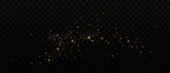 Golden Dust Sparkles. Glittering Gold Particles. Shimmering Gold Dust.	