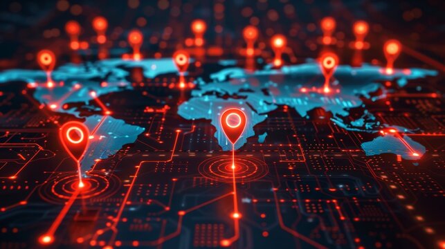 Global network visualization showing vulnerabilities in data protection and firewalls against malware attacks