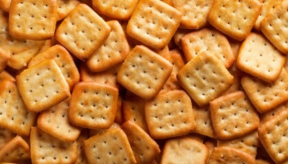 background texture of square cheese crackers