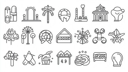 Fototapeta premium Minimalist Icons for Fun Design