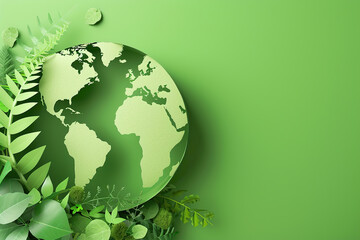 Greeting card with holiday composition for world environment day, abstract vivid composition consists of fictional unreal fantastic vision on background