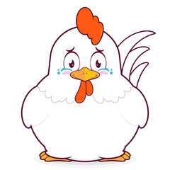 chicken crying face cartoon cute