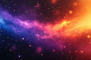 Fototapeta premium Abstract background with colorful lightning and starry sky, lightning in blue, orange, red, and purple colors