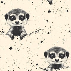 seamless meerkats pattern. printable