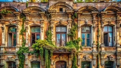 Fototapeta premium Surreal Russian Architecture: Fragment of a Historic Facade