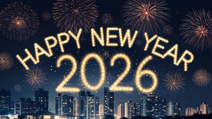 Celebrate the arrival of 2026 with festive fireworks and joyous greetings for the New Year and Christmas holidays