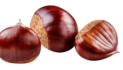 chestnuts isolated on transparent background.