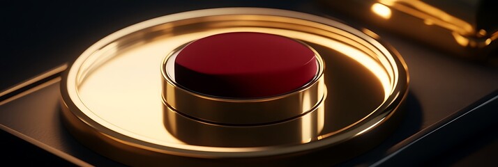 Velvet Matte Lipstick with Soft Satin Glow on a Luxe Gold Tray