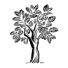 Autumn tree drawing art sketch vector