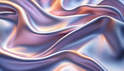 Obraz premium Elegant Lilac Silk, Shiny Satin Fabric, Soft Waves, Luxury Textile, Smooth Drapery, Radiant Glow, Iridescent Texture, Fashion Aesthetic, Opulent Design
