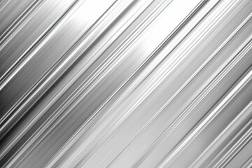 Fototapeta premium Background of shiny silver metal, with diagonal lines, a textured surface, and high contrast, captured in a close-up view. 