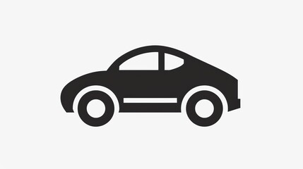 Sleek Car Icon Set Against a Crisp White Background