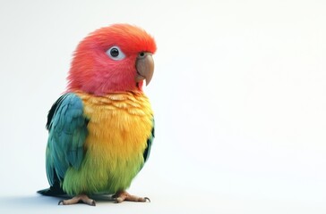 Fototapeta premium 3D realistic parrot with colorful feathers sitting