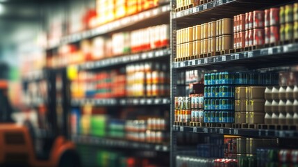 Organized Grocery Aisle Display