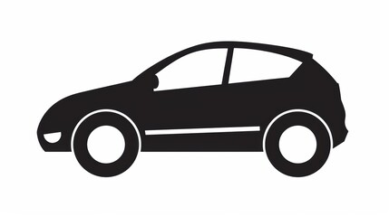 Fototapeta premium Sleek Car Icon Set Against a Crisp White Background