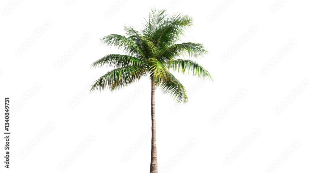 Fototapete isolated palm tree swaying gently in the breeze on transparent background