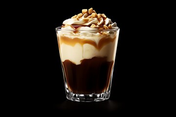 Coffee Frappé with Cream and Caramel Sauce Topping