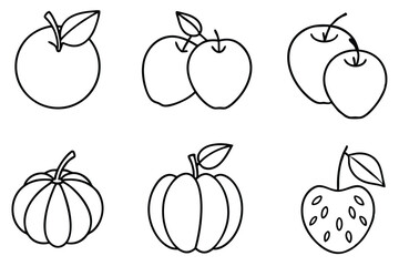 acerola line art illustration featuring elegant fruit sketch.eps