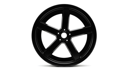 Obraz premium Black 5-Spoke Wheel Rim: Stock Photo