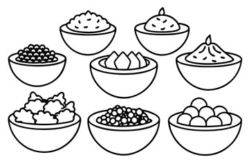  acai bowl line art sketch style for food bloggers.eps