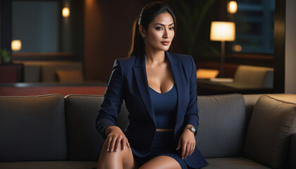 Attractive and confidant Asian businesswoman