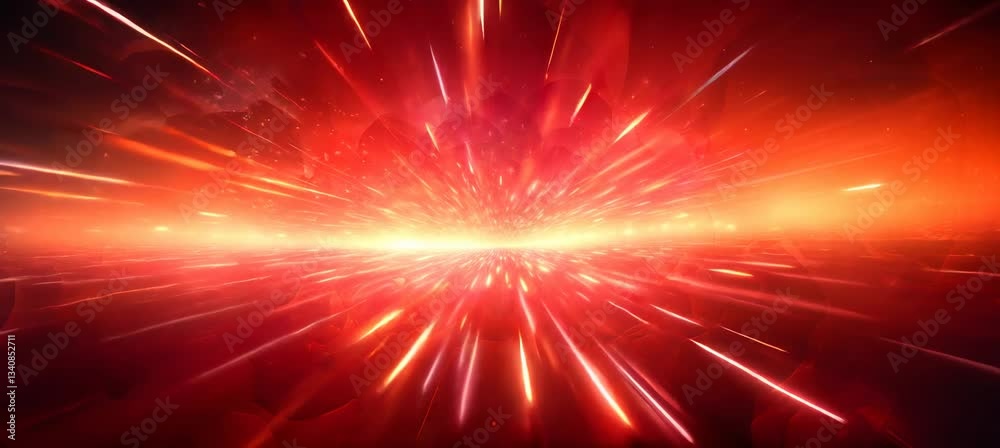 Wall mural flash red lights speed spark explosion. generative video ai technology.