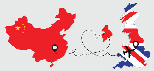 Airplane travel from China to Great Britain