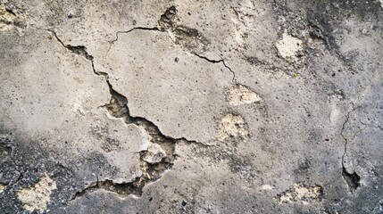 Fototapeta premium Detailed view of a cracked and textured concrete surface