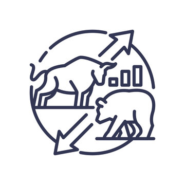 bull and bear market icon clip art preview