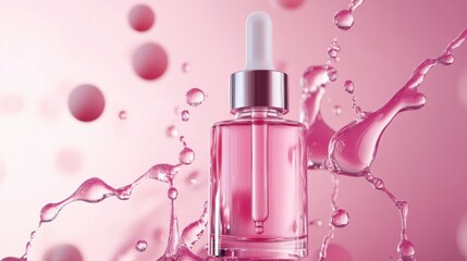 Pink Serum Bottle Splash