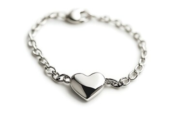 Fototapeta premium a heart charm bracelet against a white background