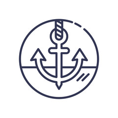Obraz premium Anchor symbolizing stability and security within a circle.