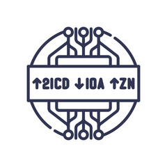 Circuit board with arrows symbolizing market trends in tech-driven markets.