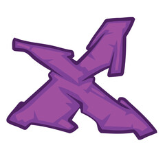 X Font Graffiti Urban. Typography Graffiti Art