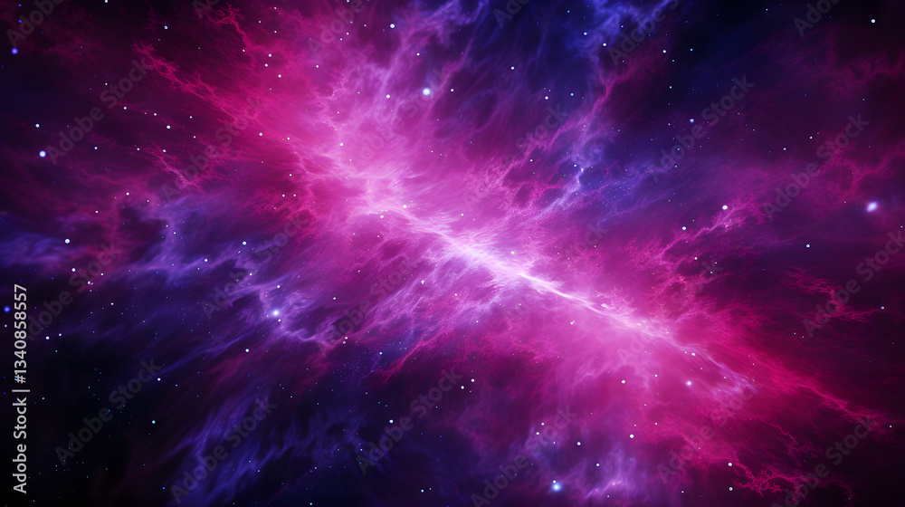 Wall mural artistic representation of a nebula illustrating cosmic formation and colorful gases in the context 