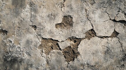 A close up of a weathered and cracked concrete surface