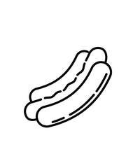 Hotdog Flat Icon Isolated On White Background stock illustration