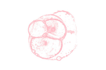 Bright pink watercolor or ink stain with watercolor marks on transparent background.