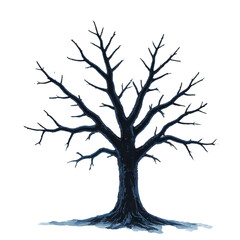 Obraz premium Bare Tree Silhouette with transparent background