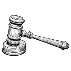 Gavel illustration enforcement courtroom vector
