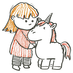 Naklejka premium Illustration drawing unicorn art vector