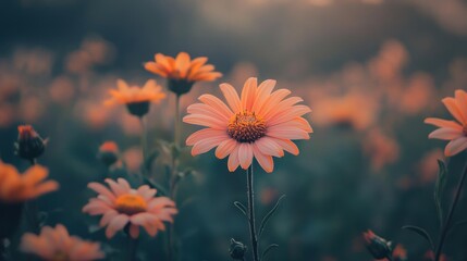 Peach Blossom Field: A Serene Sunset