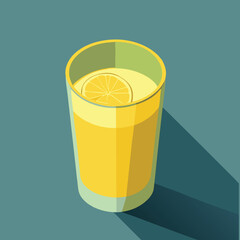 Lemonade Glass with Lemon Wedge