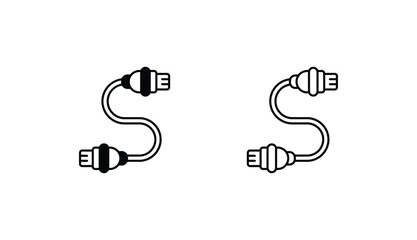 Usb Cable icon design with white background stock illustration