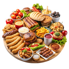 Unhealthy Food Platter: Junk Food Image isolated on transparent background
