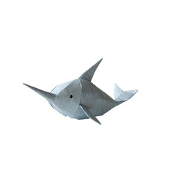 Fototapeta premium Origami Swordfish Elegant Paper Art