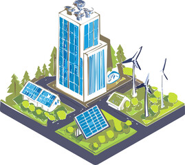 vector isometric city