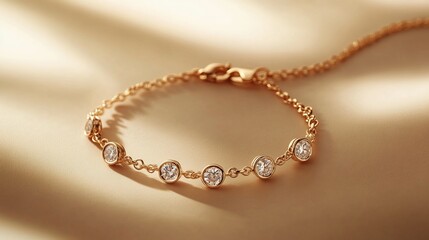 Elegant gold bracelet adorned with sparkling gemstones.