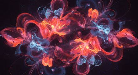 An AI-driven art generator creating a mesmerizing blend of abstract shapes and vivid colors